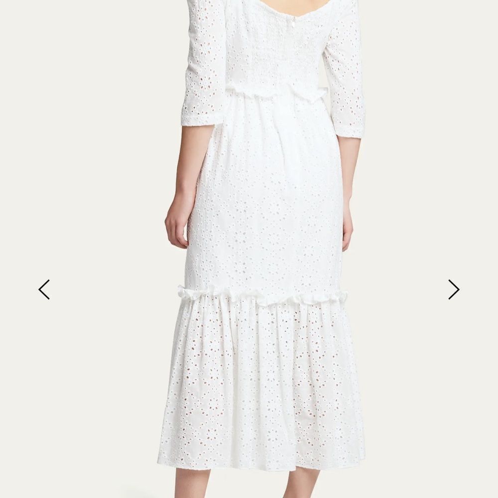 Bergdorf Goodman "Cara Cara" Blue Hill Embroidered Midi Dress Size 6‎ - Picture 3 of 6